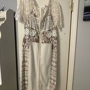 Lace, white, midi dress
